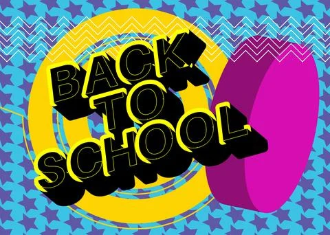 Back To School text with geometrical graphic retro theme background. Minima.. Stock Illustration