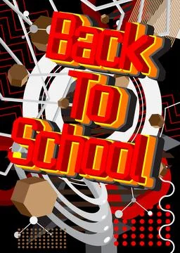 Back To School text with geometrical graphic retro theme background. Minima.. Stock Illustration