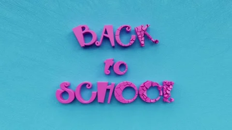 Back to School text inscription, primary school and student education concept Stock Footage 166389794