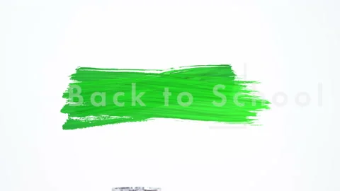 Back To School text over brush stroke against books and pencils Stock Footage 135680574
