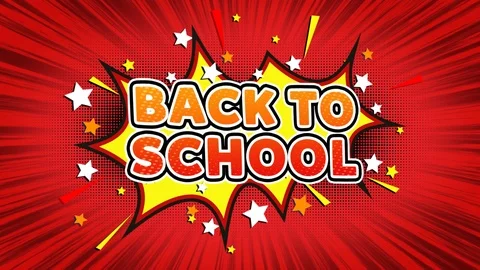 Back To School Text Pop Art Style Comic Expression. Stock Footage 114978755