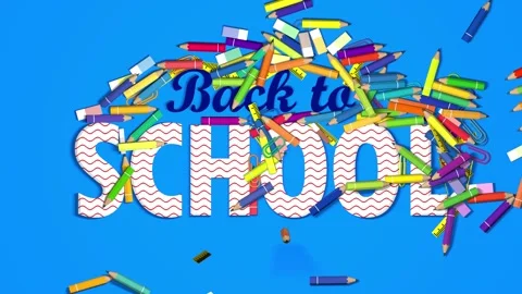 Back to School Text Reveal Stock Footage 190316466