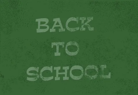 Back to School Text Title Animation on Green Chalkboard Background Stock Footage 344057111