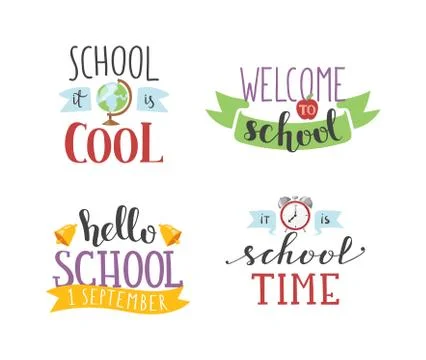 Back to school text vector Stock-Illustration