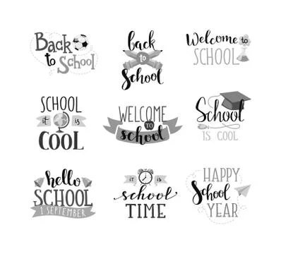 Back to school text vector イラスト素材