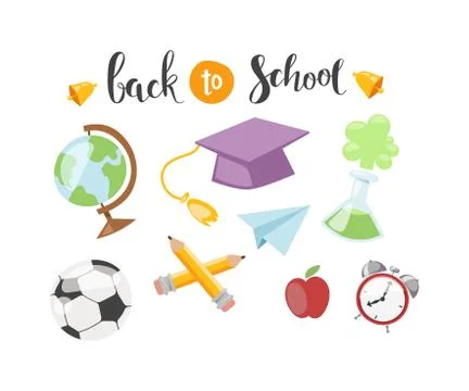 Back to school text vector イラスト素材