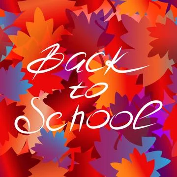 Back to school text. Vector lettering on autumn background. Banner design. Stock Illustration