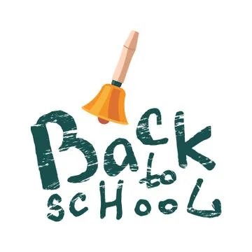 Back to school text on white isolated backdrop Stock Illustration