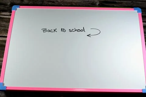 Back to school texture on a school white board for teaching children the al.. Stock Photos