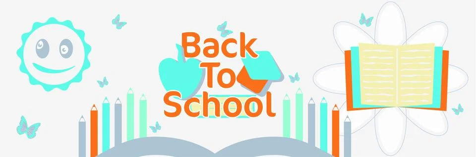 Back to School Theme Background Stock Illustration
