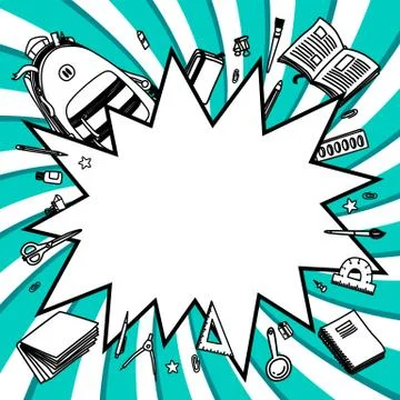 Back to school thin line vector doodle 스톡 일러스트