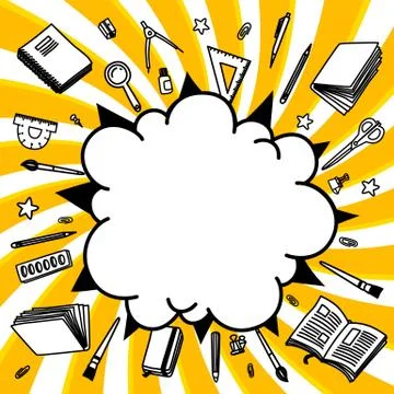 Back to school thin line vector doodle Stock Illustration