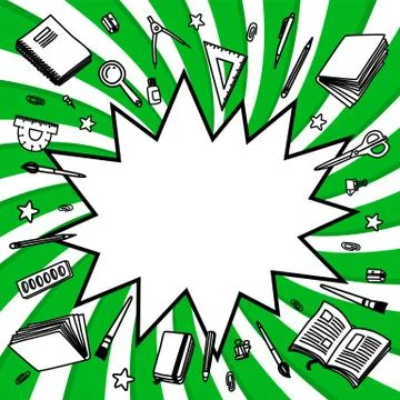 Back to school thin line vector doodle Illustrazione stock