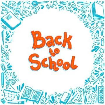 Back to school thin line vector doodle Stock Illustration
