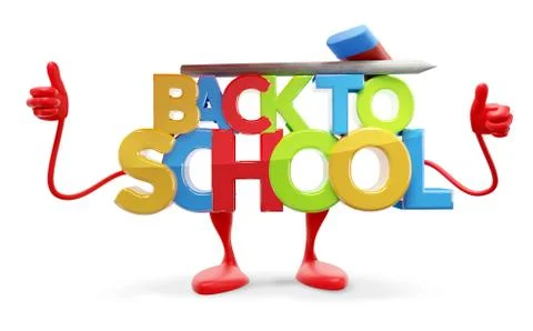 Back to school thumbs up 3d-illustration Stock Illustration