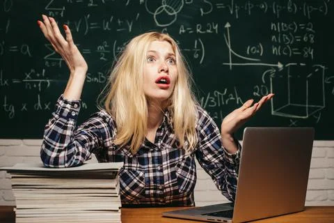 Back to school. Tired student learning at home. Knowledge day. Education and Stock Photos