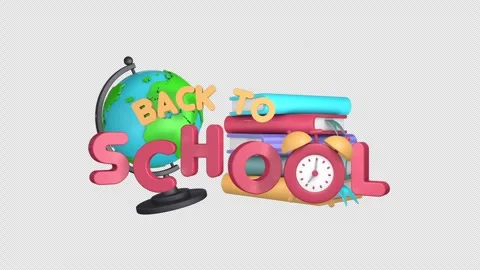 Back to school title on alpha Stock Footage 312320123