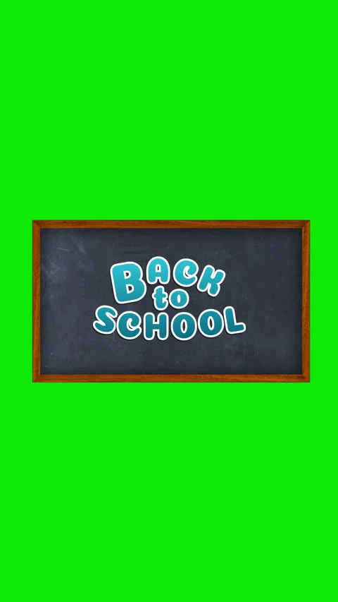 Back to School Title on a Classroom Chalkboard with Green Screen Background Stock Footage 337736953