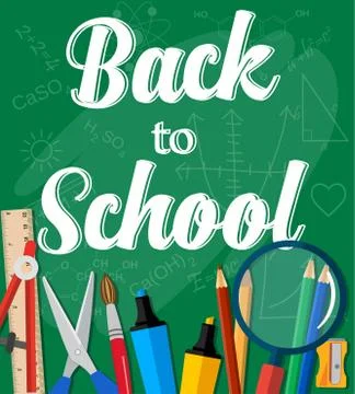 Back to School Title Words Illustrazione stock