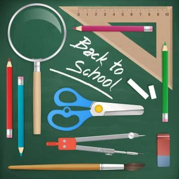 Back to school tools object vector element Illustrazione stock