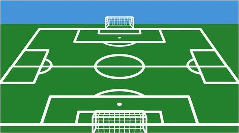 Back to School Top down view soccer field pitch illustration with football Stock Illustration