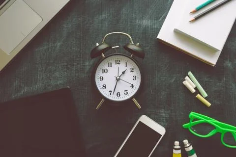 Back to school, top view flat lay concept Stock Photos