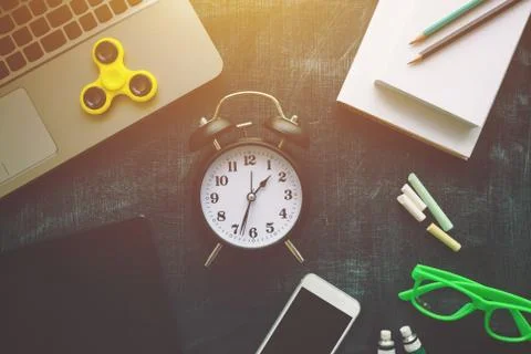 Back to school, top view flat lay concept Stock Photos