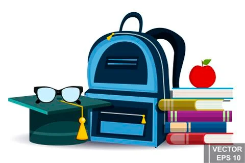 Back to school. Training. to the future. Backpack. Hand drawing. For your des Stock Illustration