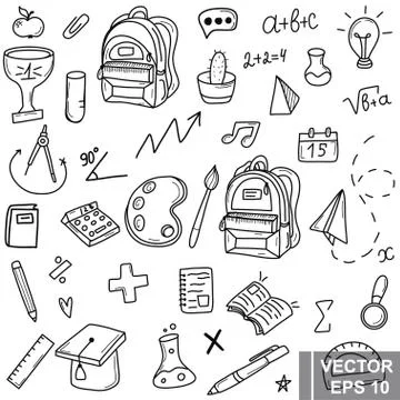 Back to school. Training. to the future. Backpack. Hand drawing. For your des Stock Illustration