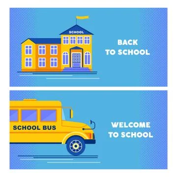 Back to school two banners Stock Illustration