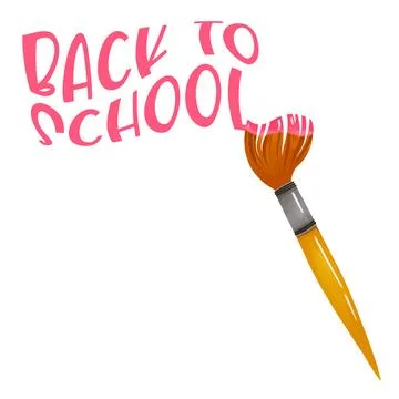 Back to school typographic text design with hand drawn artistic paint brush.. Stock Illustration
