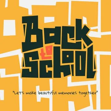 Back to school. Typography of back to school in green yellow design Stock Illustration