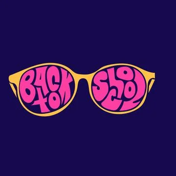 Back to school. Typography of back to school that forms glasses for glasses.. Stock Illustration