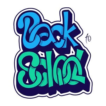 Back to school. Typography of back to school in green and blue design Stock Illustration