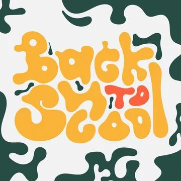 Back to school. Typography design of back to school in flat fluid design Stock Illustration