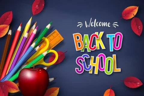 Back to school typography design. Stock Illustration