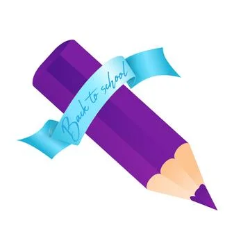 Back to school typography quote and color pencil on isolated background Stock Illustration