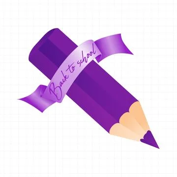 Back to school typography quote and color pencil with eraser on background Stock Illustration