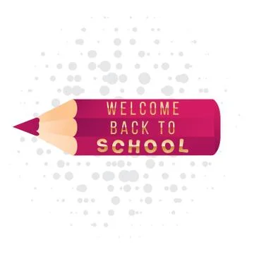 Back to school typography quote and color pencil with eraser on background Stock Illustration