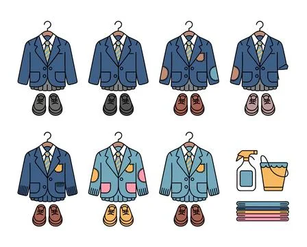 Back to School Uniform Set with Clothing Stock Illustration