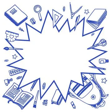 Back to school vector background. Cartoon comics bang speech bubble with line Stock Illustration