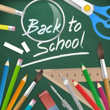 Back to school vector background Illustrazione stock
