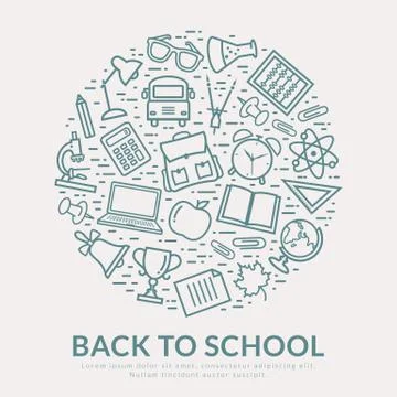 Back to school vector background. Illustrazione stock