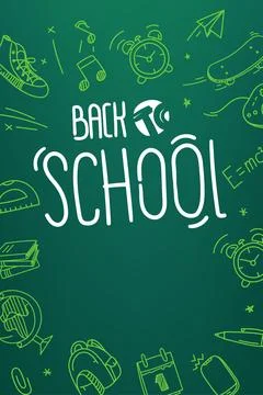 Back to school. Vector banner with copy space. illustration with doodle ele.. Stock Illustration