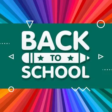Back to school vector banner design with 3d title and pencil in green board i Stock Illustration