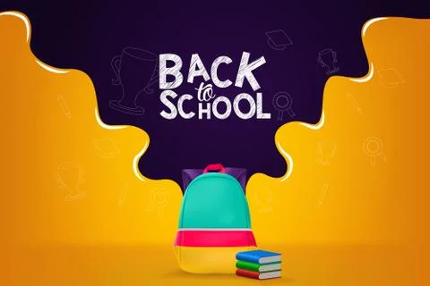 Back to School Vector Banner Design Illustration Background Stock Illustration