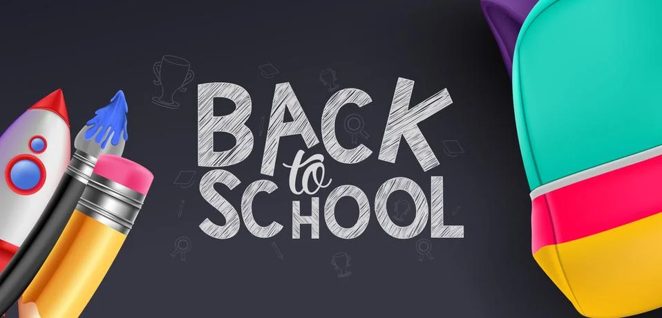 Back to School Vector Banner Design Illustration Background Stock Illustration