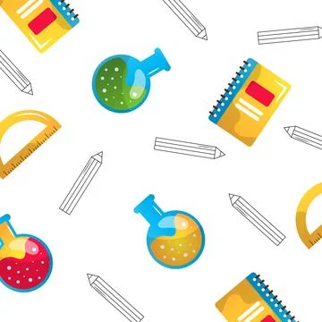 Back to school vector cartoon background Stock Illustration