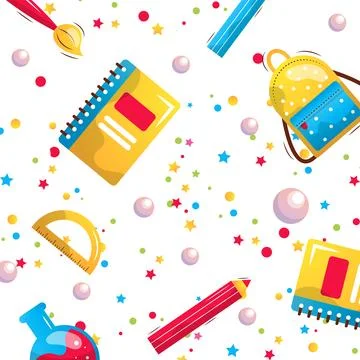 Back to school vector cartoon background Stock Illustration