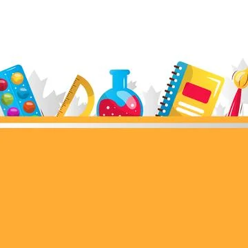 Back to school vector cartoon frame Stock Illustration